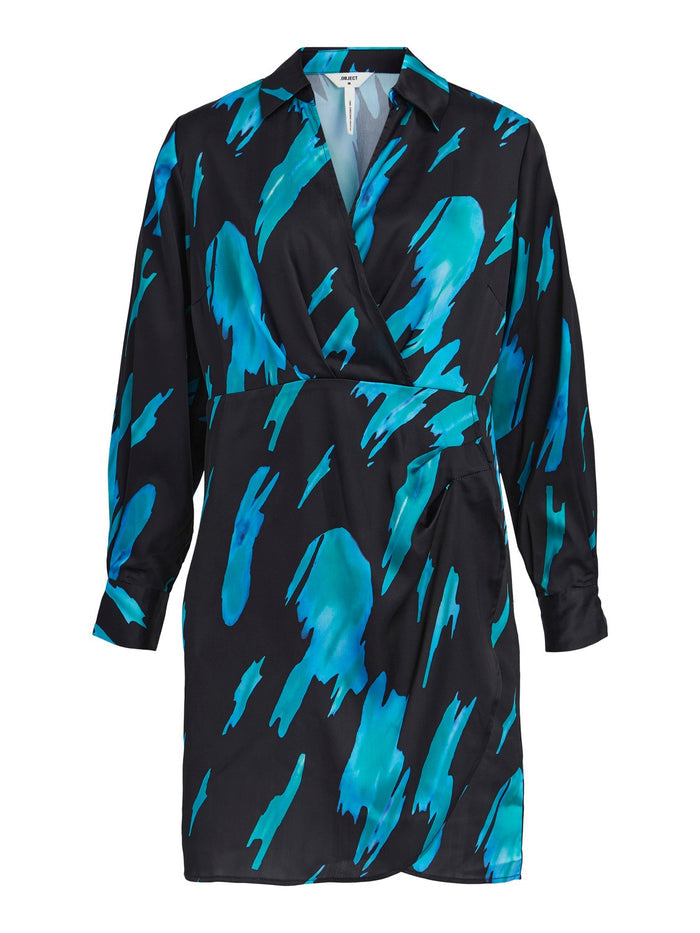Felia Mini Dress ( Black Blue/green)