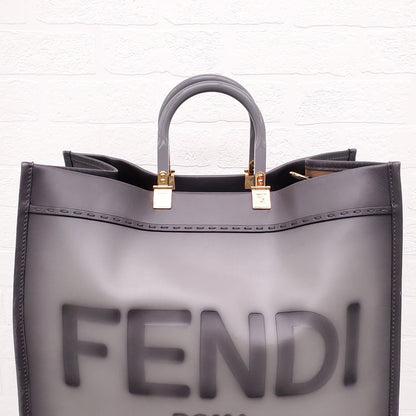 FENDI GREY LEATHER MEDIUM SUNSHINE TOTE
