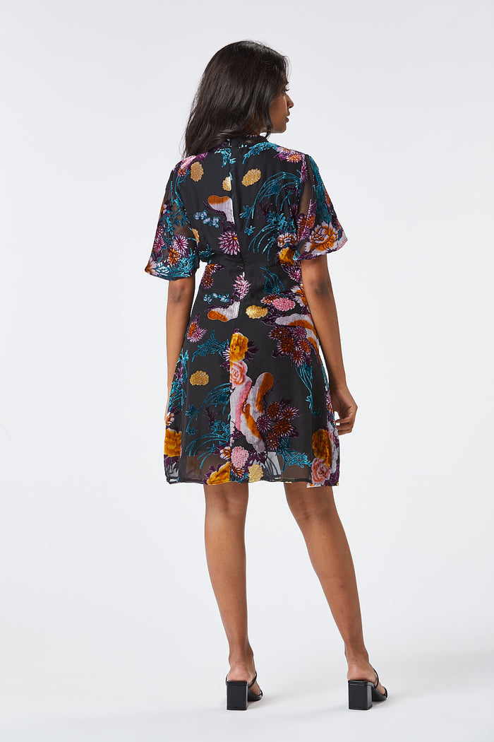 FILY VELVET SHORT DRESS (PINK FLORAL)