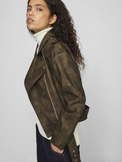 Fiona Biker Jacket (Brown Patina/Washed)