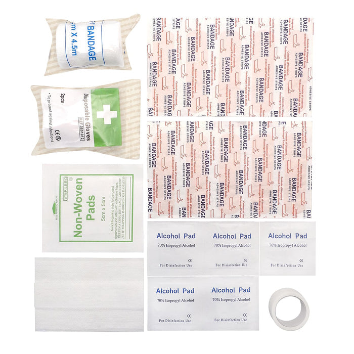 Contents of a First Aid Kit for minor cuts and grazes