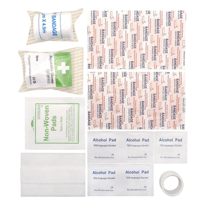 Contents of a First Aid Kit for minor cuts and grazes