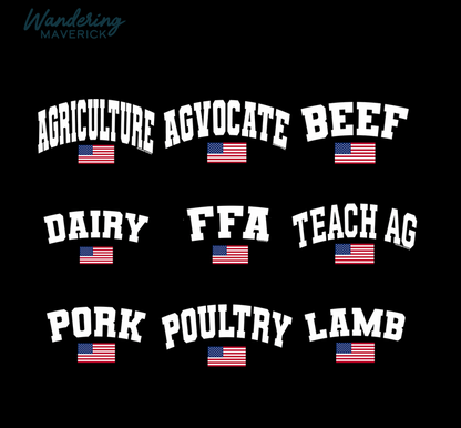 Flag Words-CHOOSE YOUR SAYING– Crewneck
