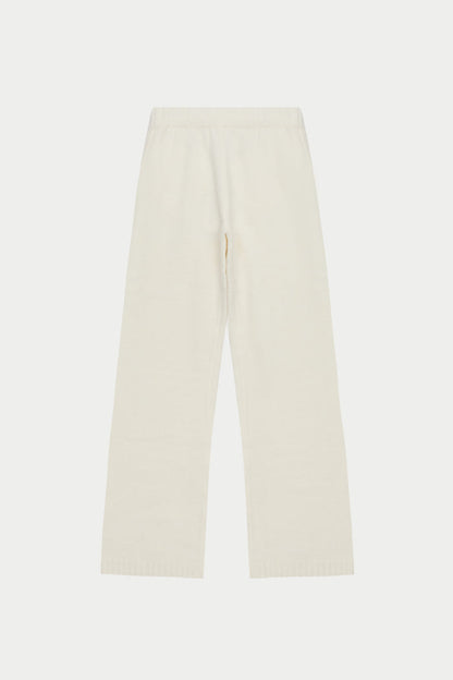 FLUFFY KNIT EMBLEM EMBROIDERED JOGGER - OFF-WHITE