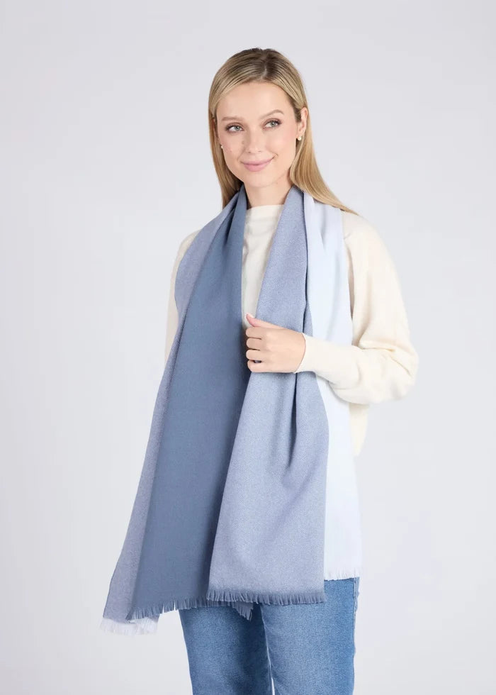 Foxford Denim Block Extra-Fine Merino Scarf