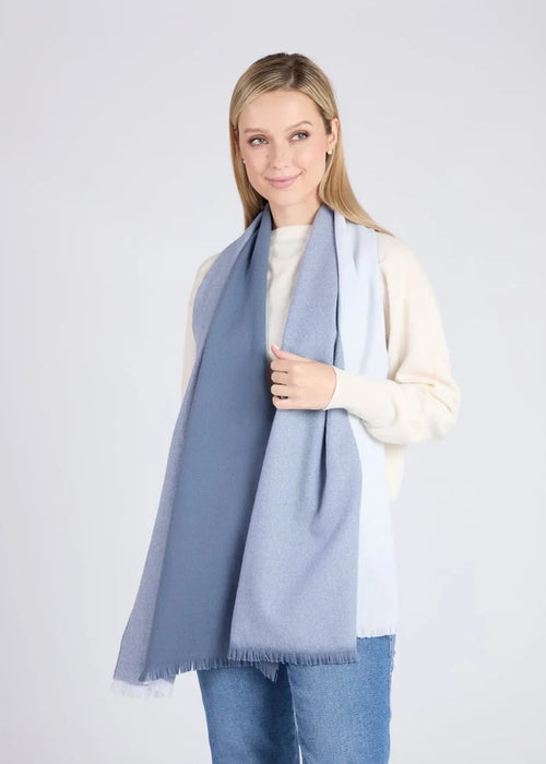 Foxford Denim Block Extra-Fine Merino Scarf