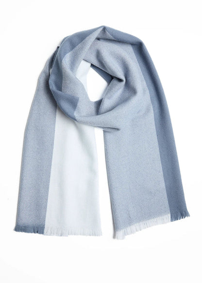Foxford Denim 4 Block Extra Fine Merino Scarf