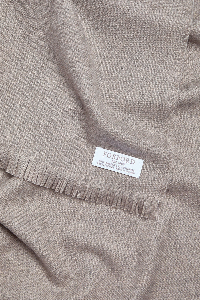 Foxford Fine Wool Cashmere Blend Scarf | Taupe