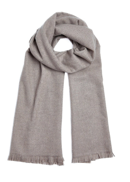 Foxford Fine Wool Cashmere Blend Scarf | Taupe
