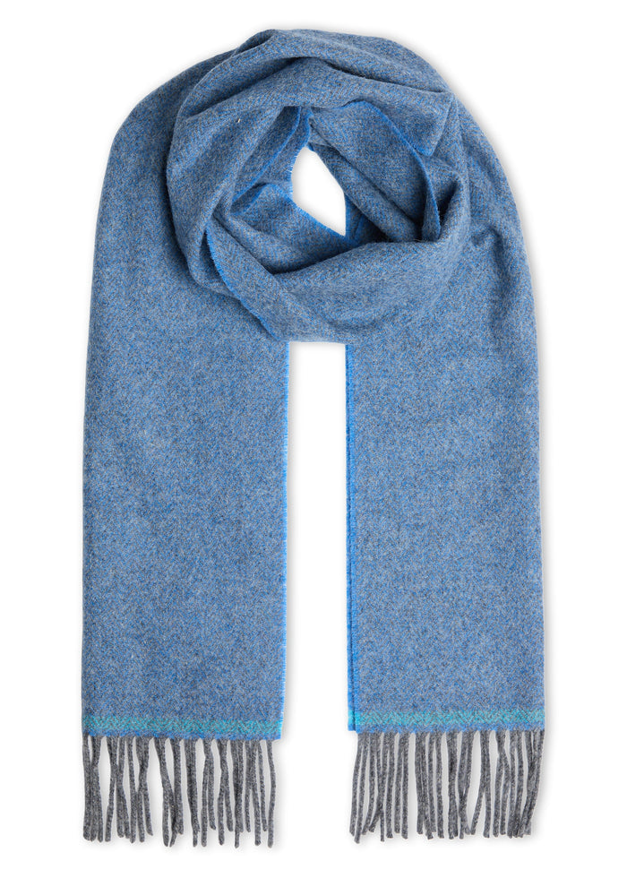 Foxford Lambswool Scarf | Cornish Blue