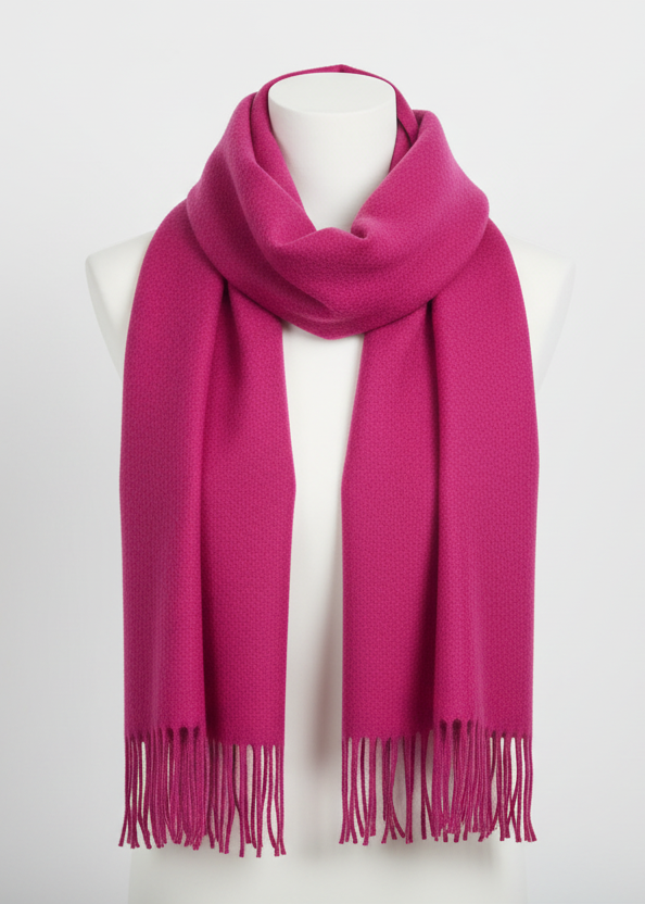 Foxford Lambswool Scarf | Solid Magenta Melange