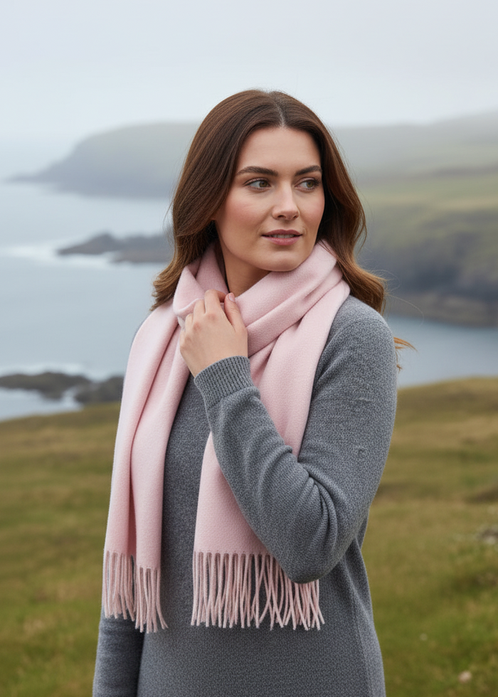 Foxford Lambswool Scarf | Pink