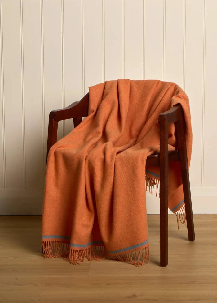 Foxford Lambswool Throw | Dara - Clementine