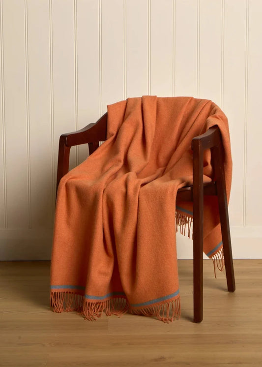 Foxford Lambswool Throw | Dara - Clementine