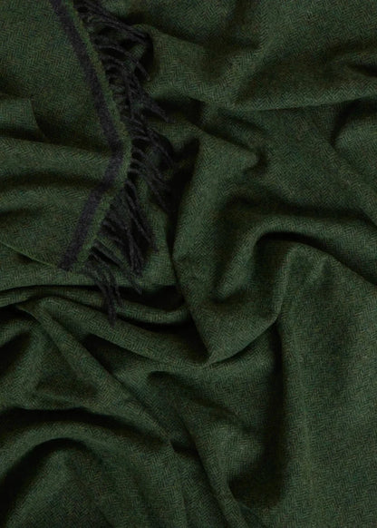 Foxford Lambswool Throw | Eoghan - Leaf Charcoal