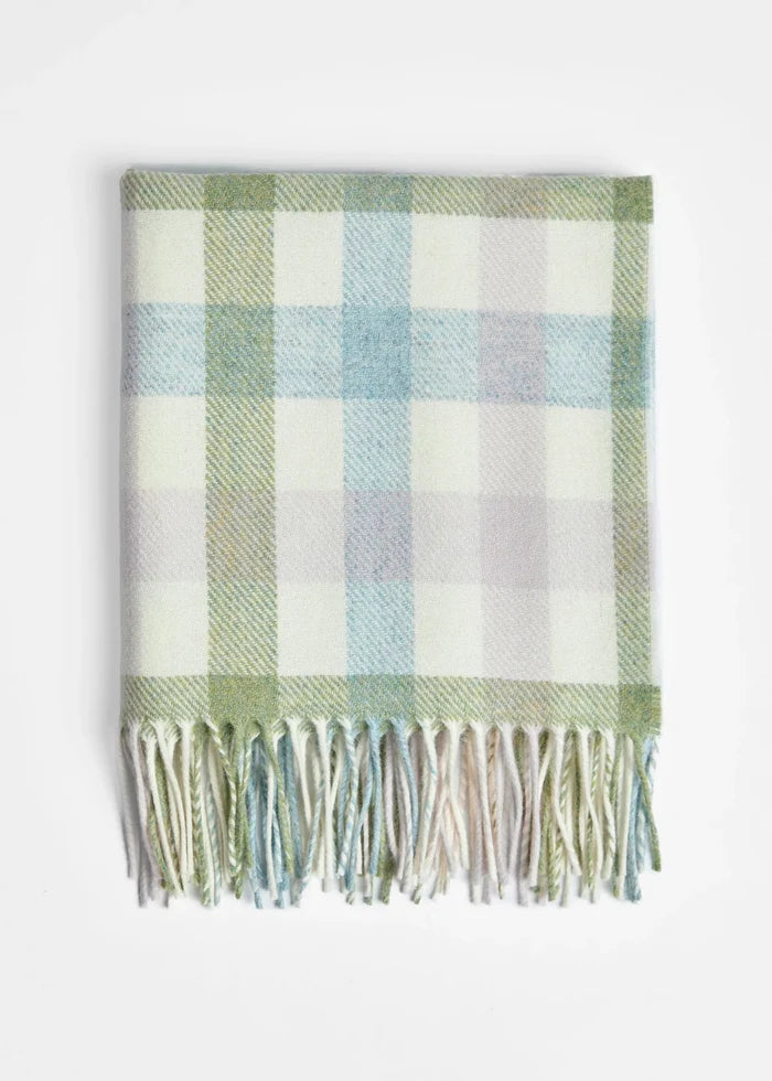 Foxford Pastel Check Lambswool Baby Blanket