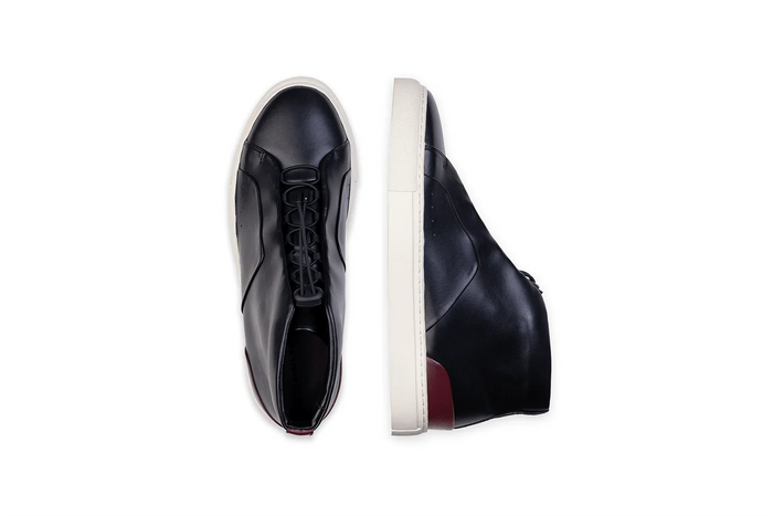 Moral Code Fuji Men's Vegan High Top Sneaker - #color_black-red