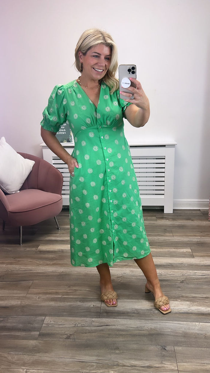 Gabrielle Midi Dress (Emerald)