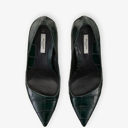 Ginger 1.0 Pump - Embossed Croc :: Dark Green