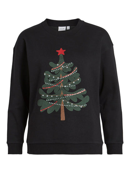 Glitter Tree Christmas Jumper (Black)