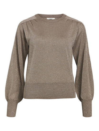 GRACE GLITTER JUMPER (FOSSIL/SILVER)