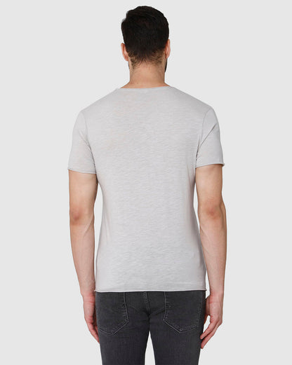 Grey Printed Crew Neck T-Shirt