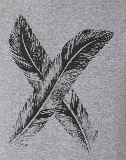 Grey Printed Crew Neck T-Shirt