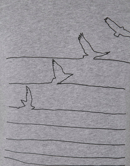 Grey Printed Crew Neck T-Shirt