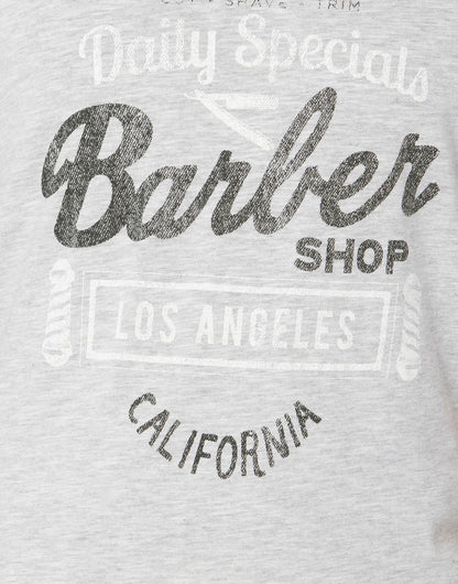Grey Printed Crew Neck T-Shirt