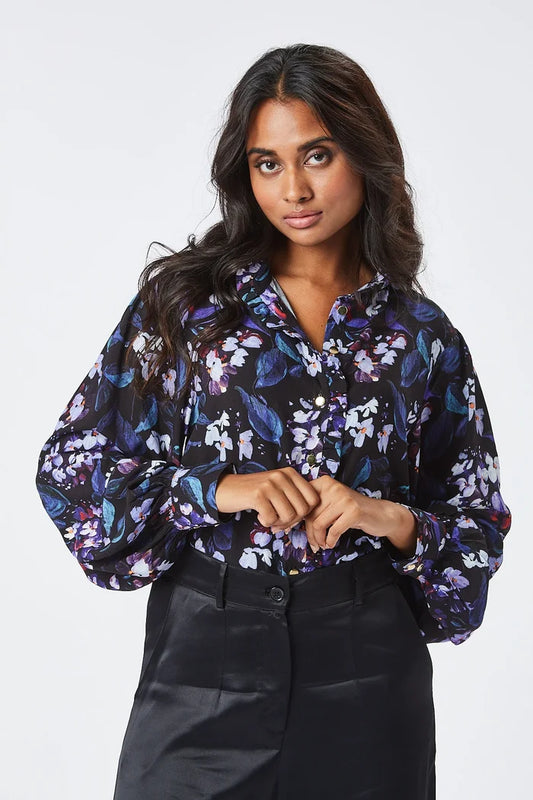 GUETTY FLORAL SHIRT (PURPLE)