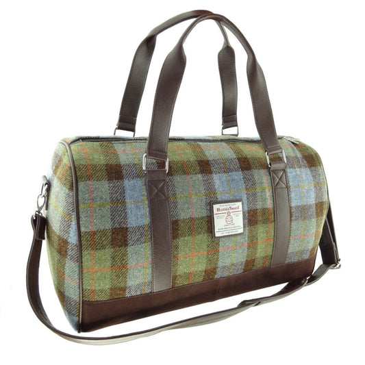 Harris Tweed Clyde Weekend Bag – Spacious Wool Travel Holdall - Macleod Tartan (COL015)