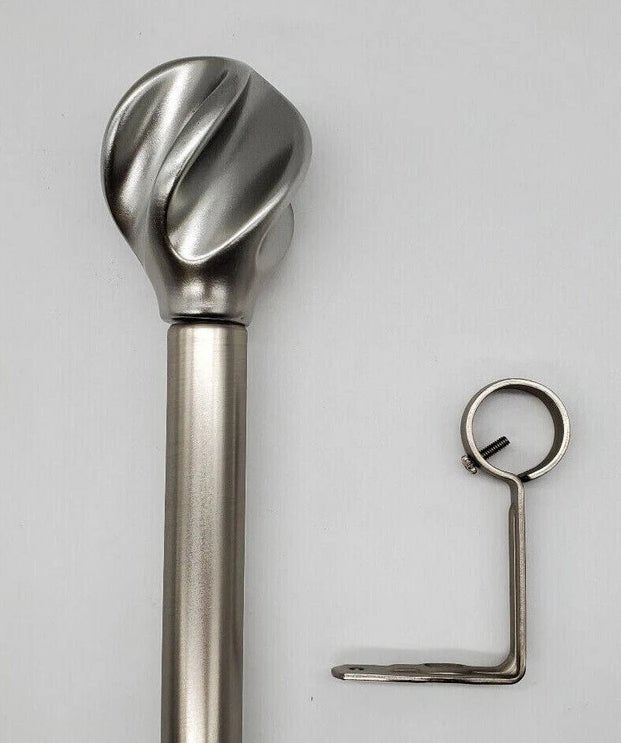 Helix 1" Adjustable Curtain Rod - Nickel, Two Sizes - Wichita Home Outlet