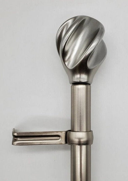 Helix 1" Adjustable Curtain Rod - Nickel, Two Sizes - Wichita Home Outlet