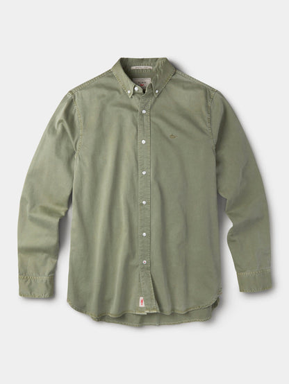 Aubin Pale Khaki Hessle Button Down Shirt | Oxford Shirt