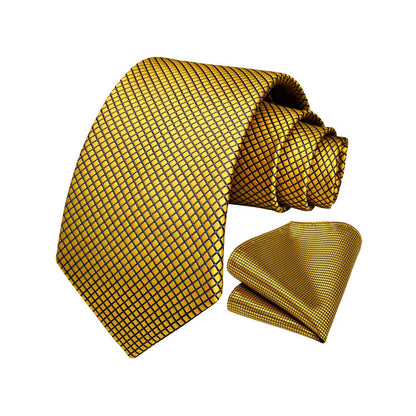 Houndstooth Tie Handkerchief Set - 1-GOLD