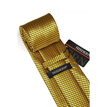 Houndstooth Tie Handkerchief Set - 1-GOLD