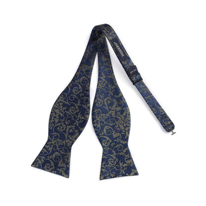 Floral Bow Tie & Pocket Square - A-B NAVY BLUE