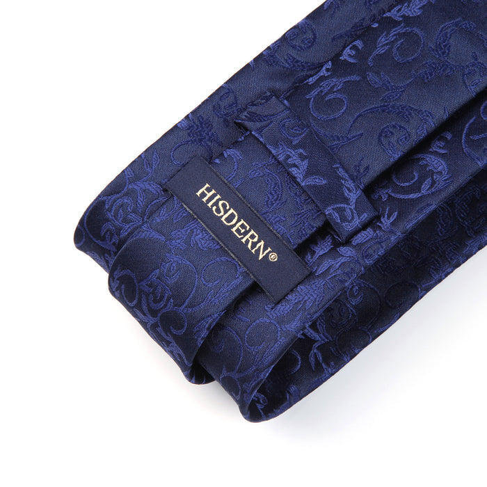 Paisley Tie Handkerchief Set - NAVY-2