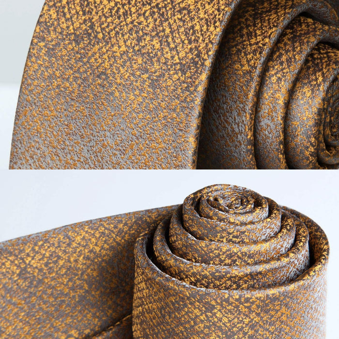 Houndstooth Tie Handkerchief Set - ORANGE