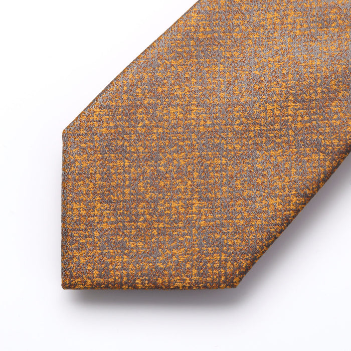 Houndstooth Tie Handkerchief Set - ORANGE