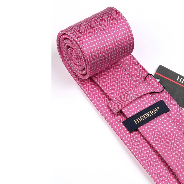 Polka Dot Tie Handkerchief Set - A-PINK