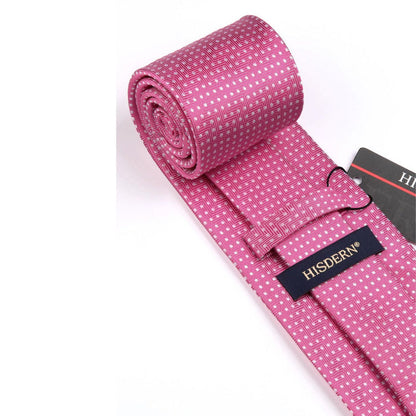 Polka Dot Tie Handkerchief Set - A-PINK