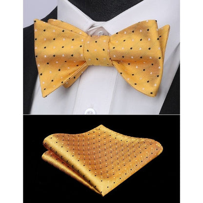 Polka Dots Bow Tie & Pocket Square - A-YELLOW