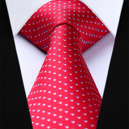Polka Dot Tie Handkerchief Set - RED