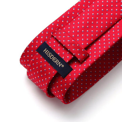 Polka Dot Tie Handkerchief Set - RED
