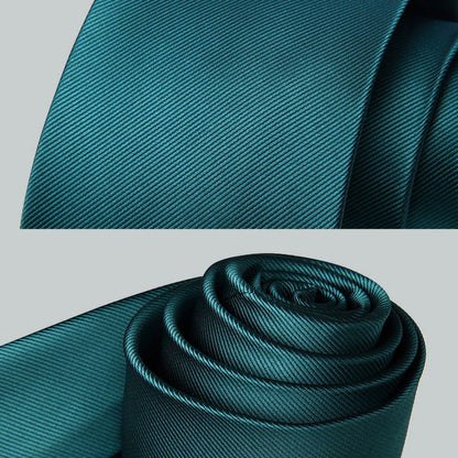 Solid Tie Handkerchief Set - A-TEAL
