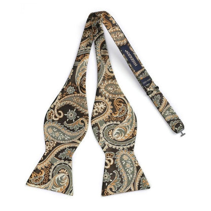 Paisley Formal Bow Tie & Pocket Square - 05-GOLD