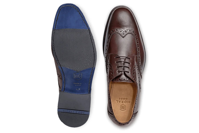 Moral Code Holden Wingtip Dress Shoe - #color_coffee-leather