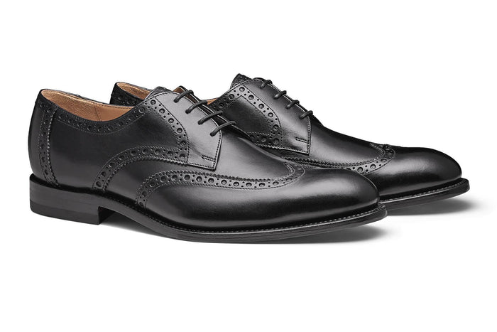 Moral Code Holden Wingtip Dress Shoe -Black Leather-9W #color_black-leather