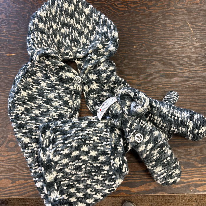 Hooded Scarf and Mittens Set
